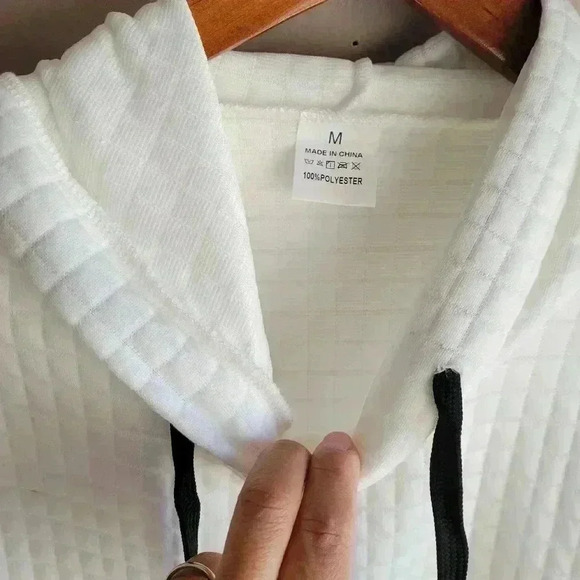 MINT Vogue Sweatshirt Men’s Quilted Hoodie Slim Fit White Men's Medium - Picture 9 of 12